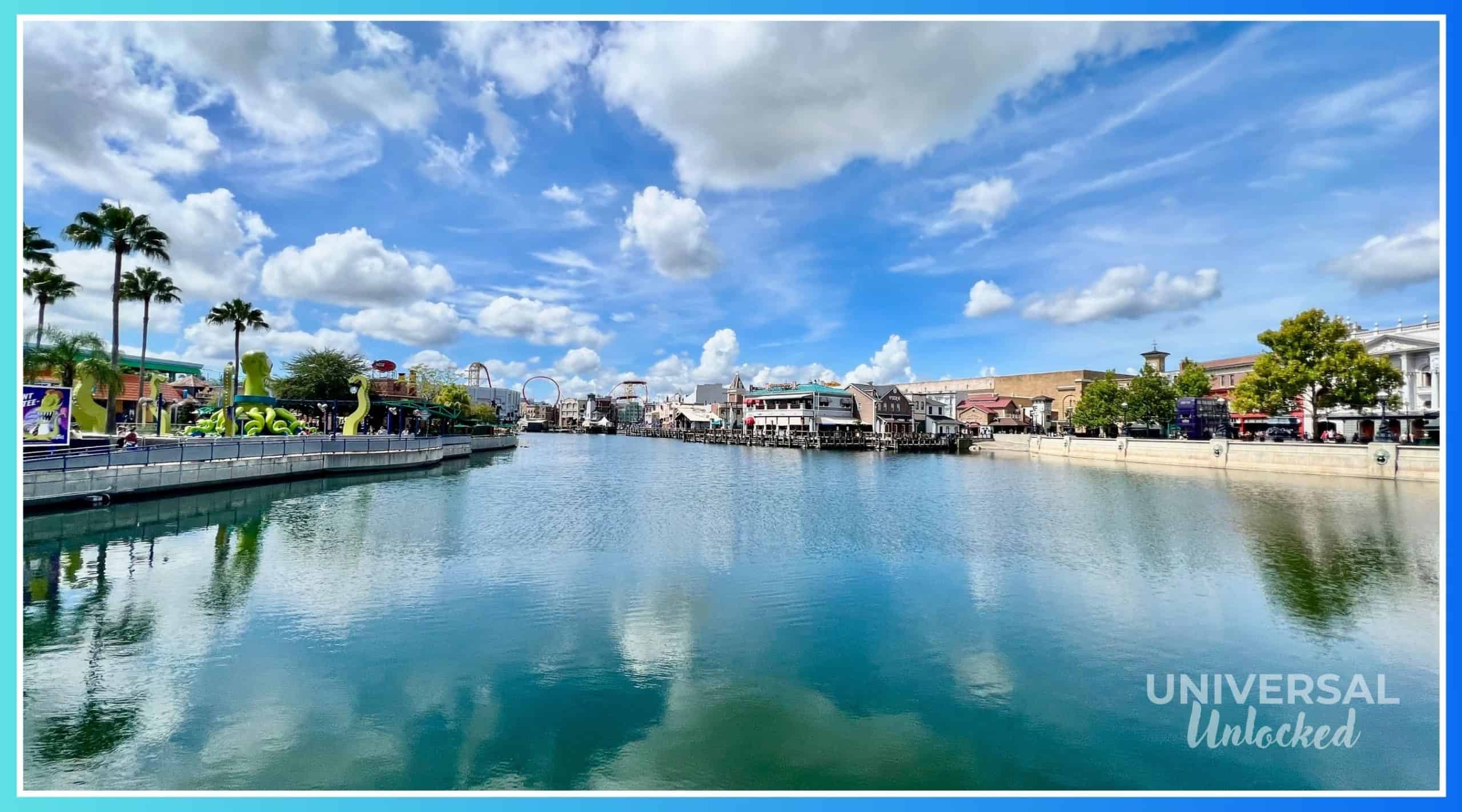Views across the lake at Universal Studios Florida