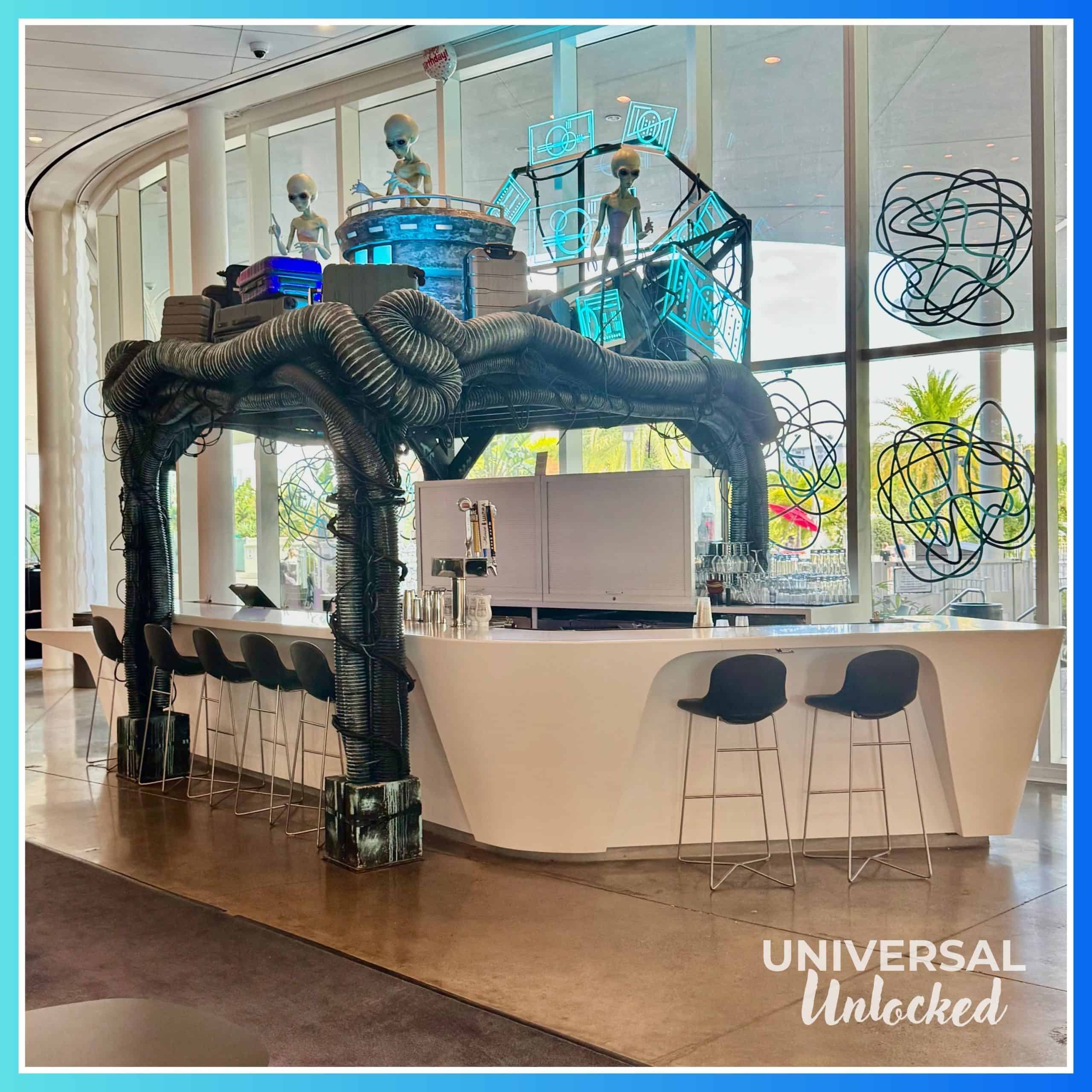 Halloween Horror Nights decor at Aventura Hotel