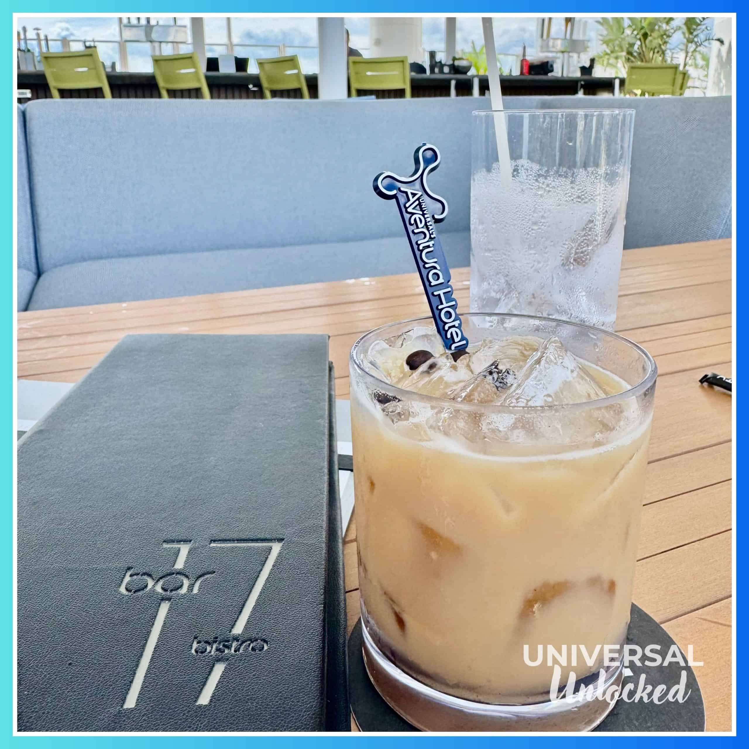 Cocktail at Bar 17 Bistro at Aventura Hotel