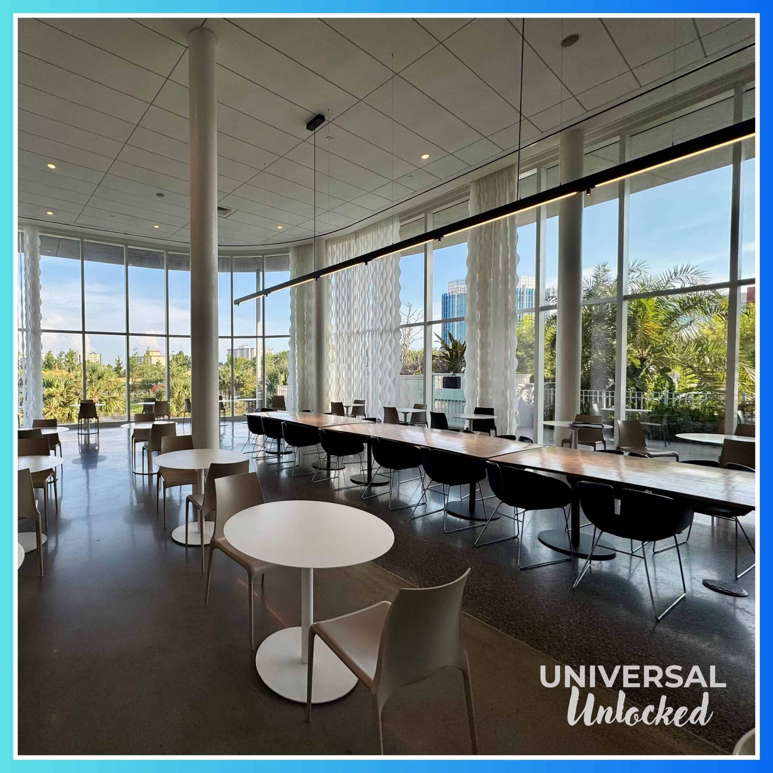 Tables inside Urban Pantry at Aventura Hotel
