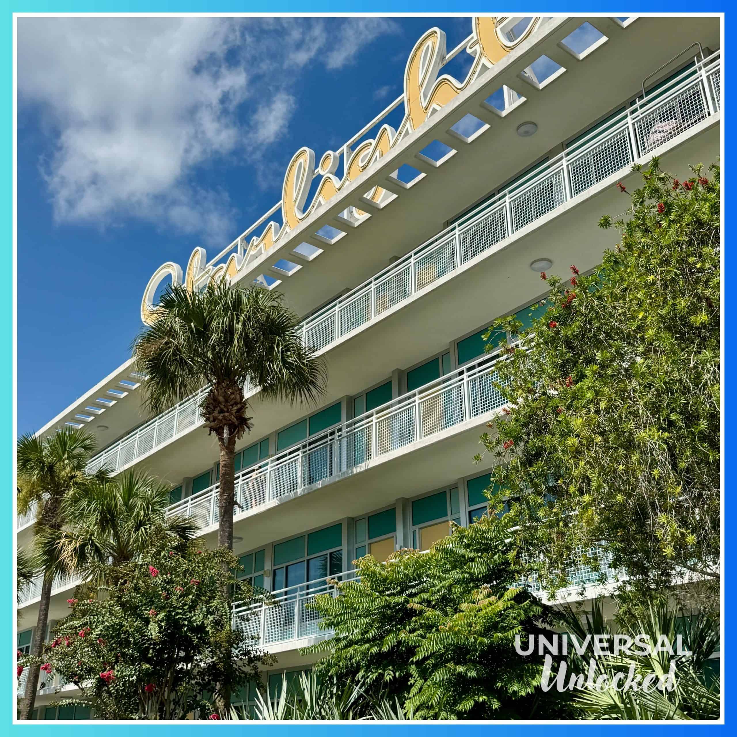 Exterior guest room side of Cabana Bay Beach Resort