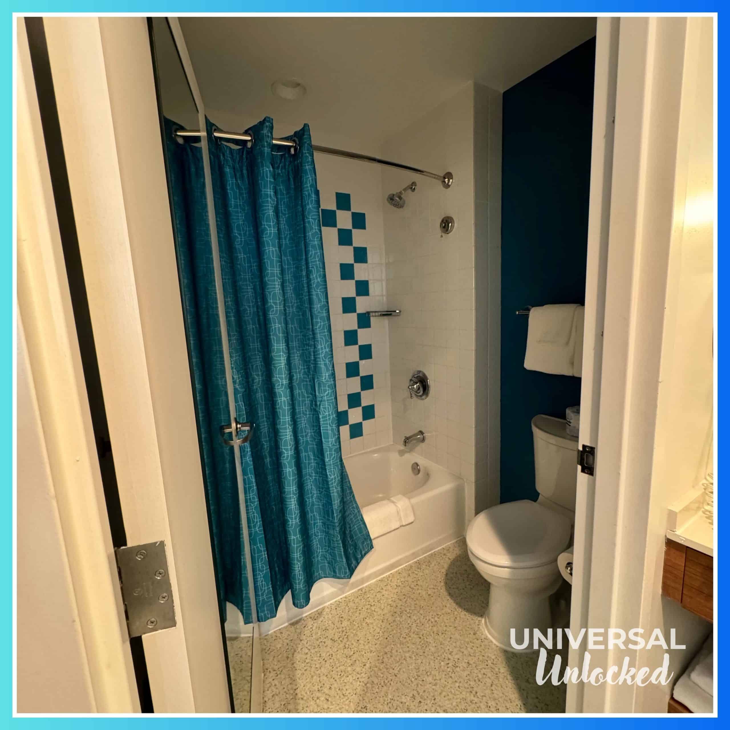Bathroom in a standard guest room at Cabana Bay