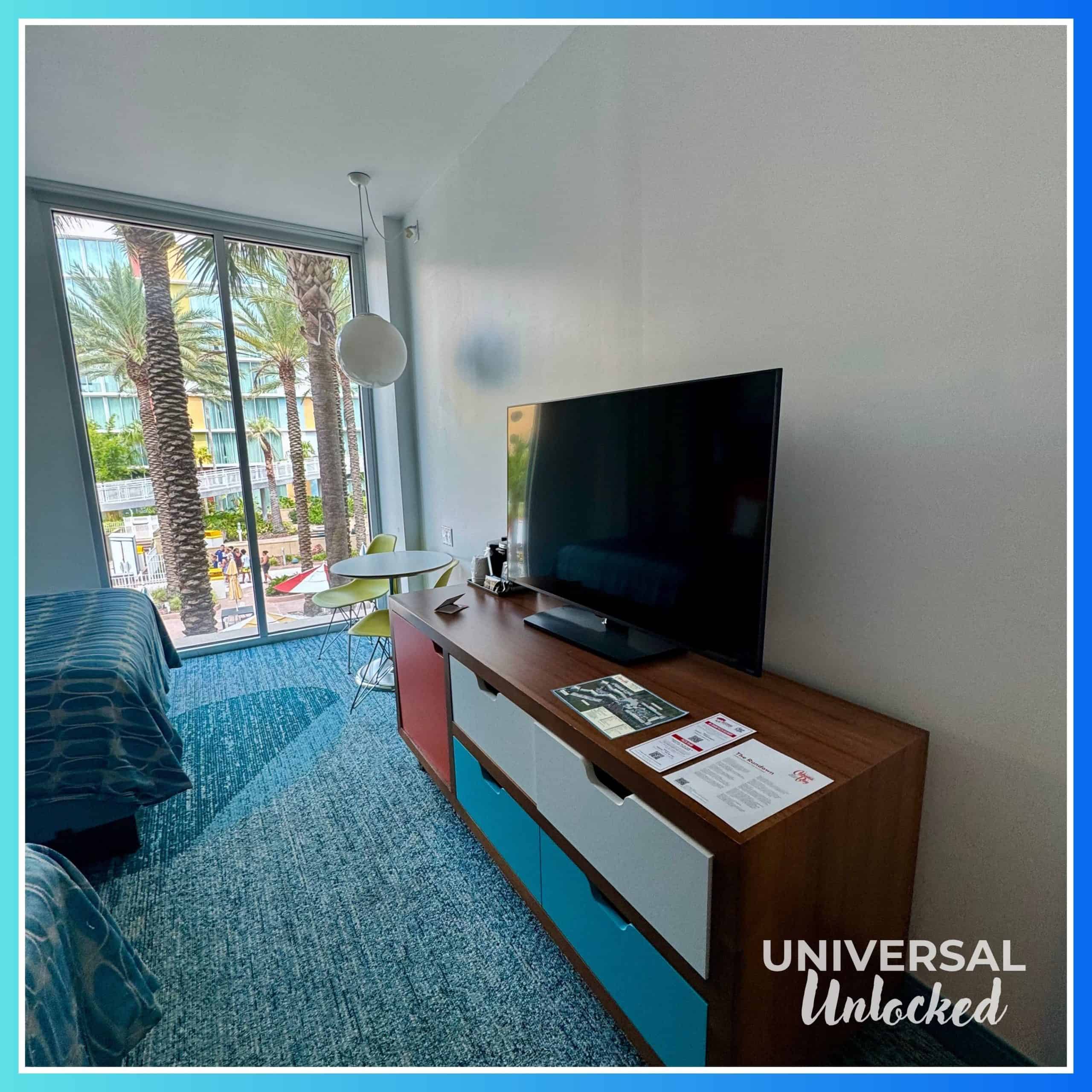 Standard interior guest room at Cabana Bay