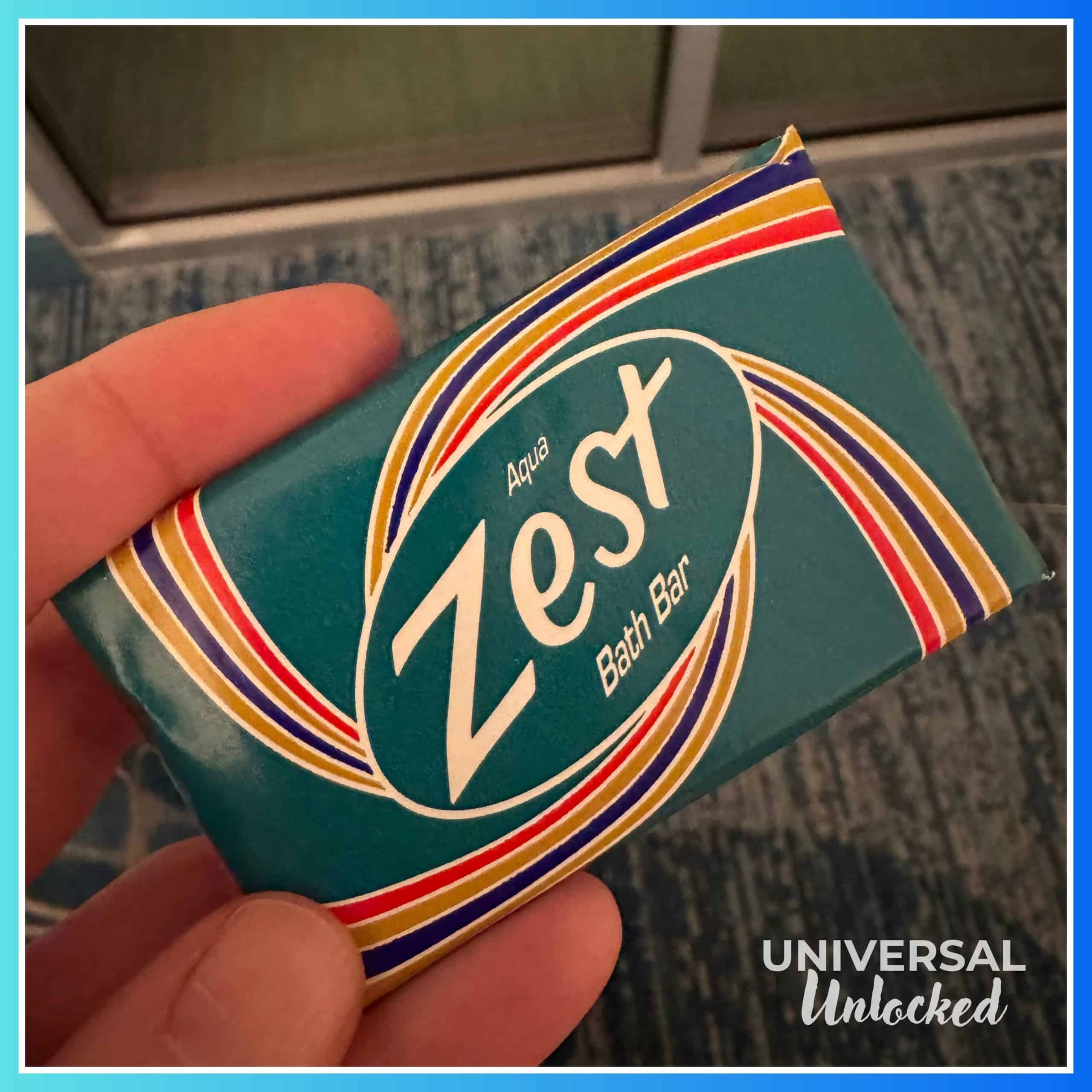 Retro soap bars in the guest rooms at Cabana Bay Beach Resort