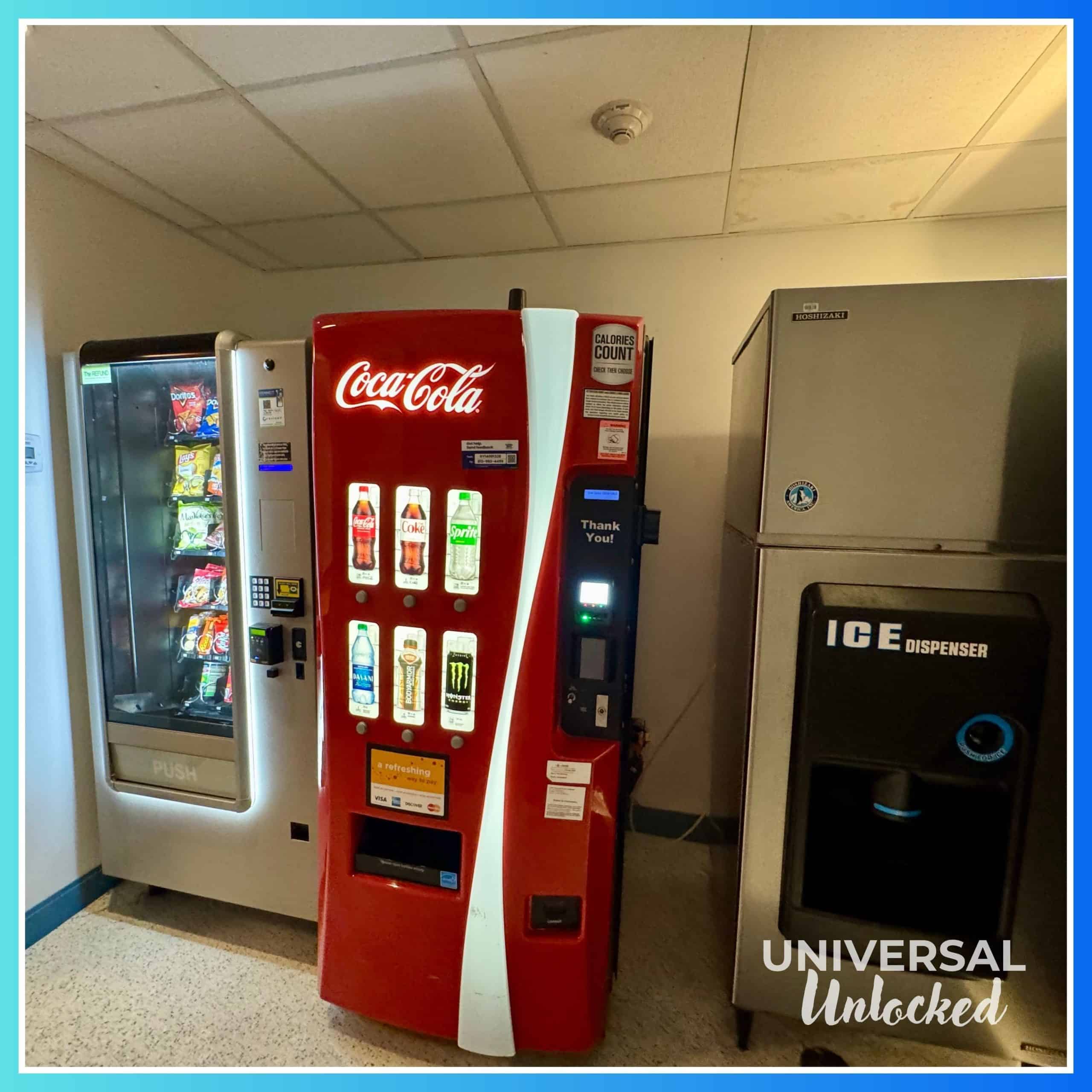 Ice and drink machines in the interior guest hallways