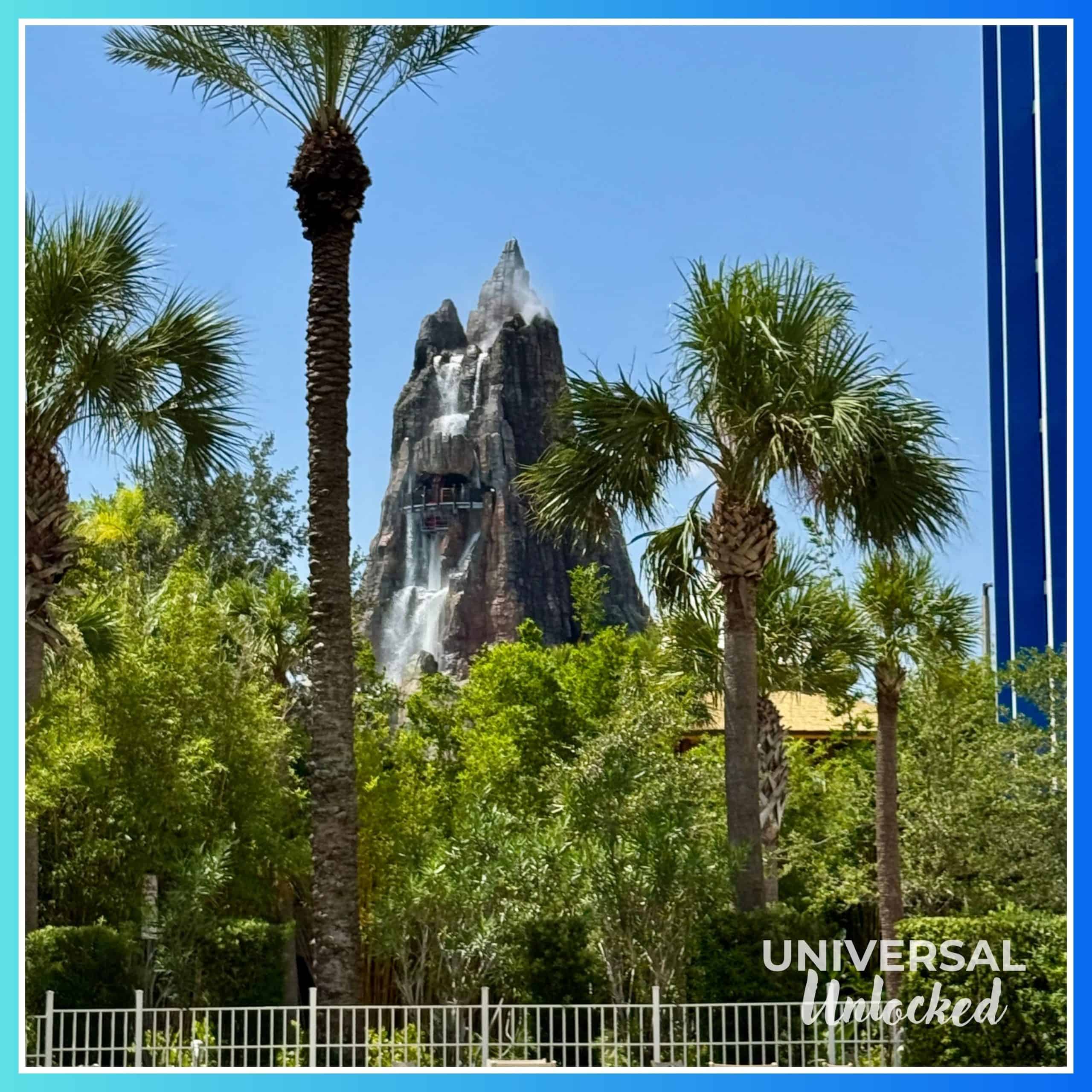 Krakatau volcano view from the Lazy River Courtyard