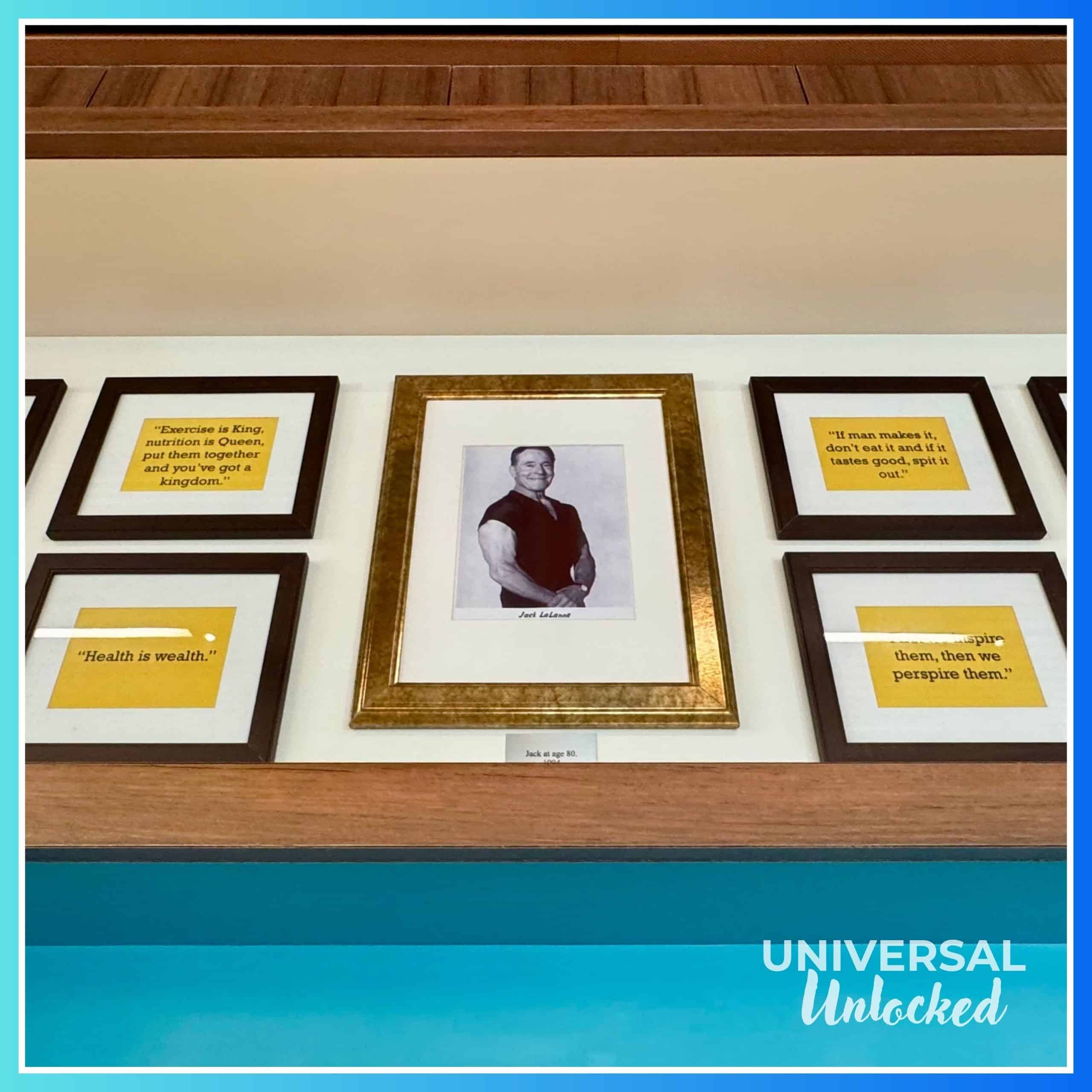 Memorabilia at Jack LaLanne fitness center at Cabana Bay