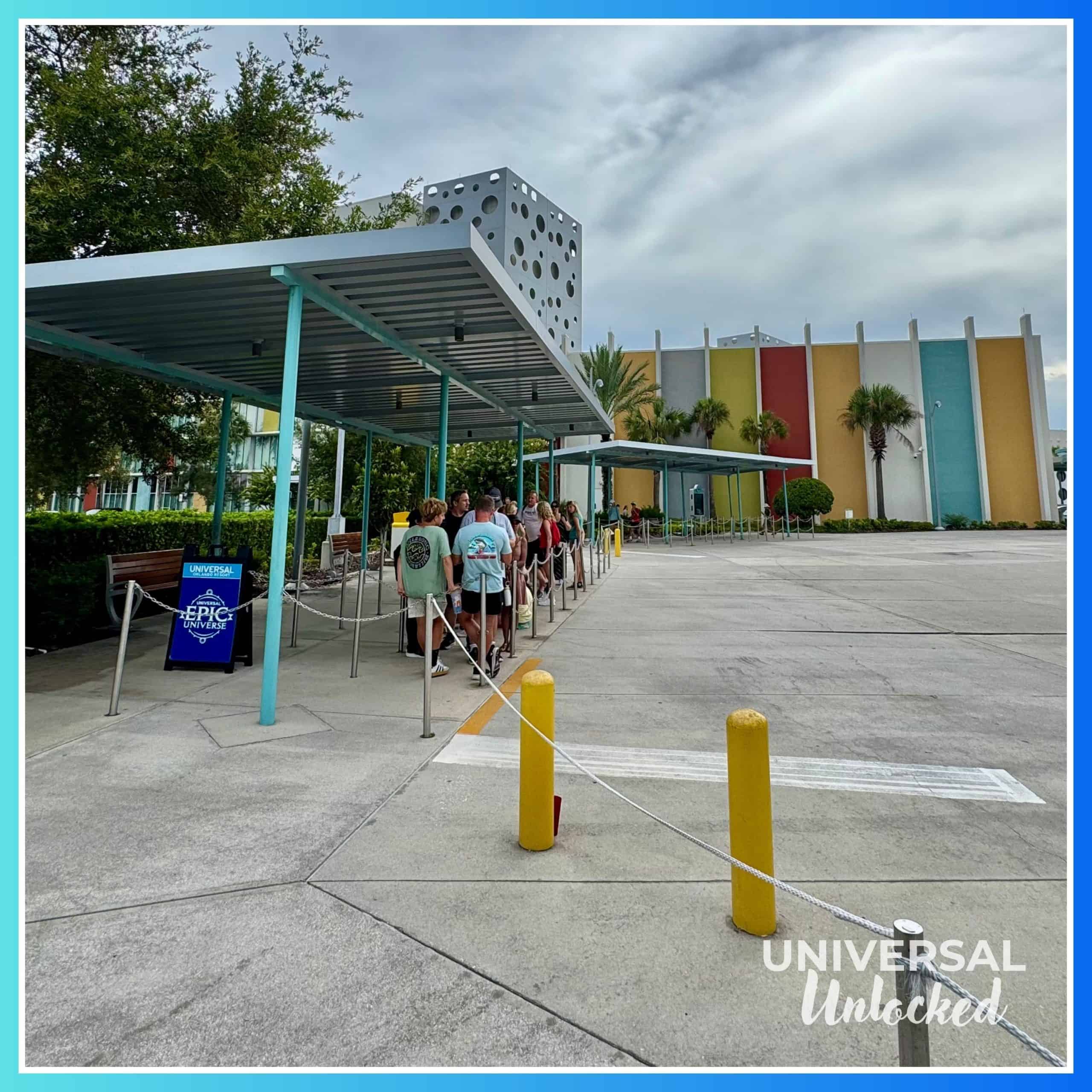 Shuttle stop at Cabana Bay Beach Resort