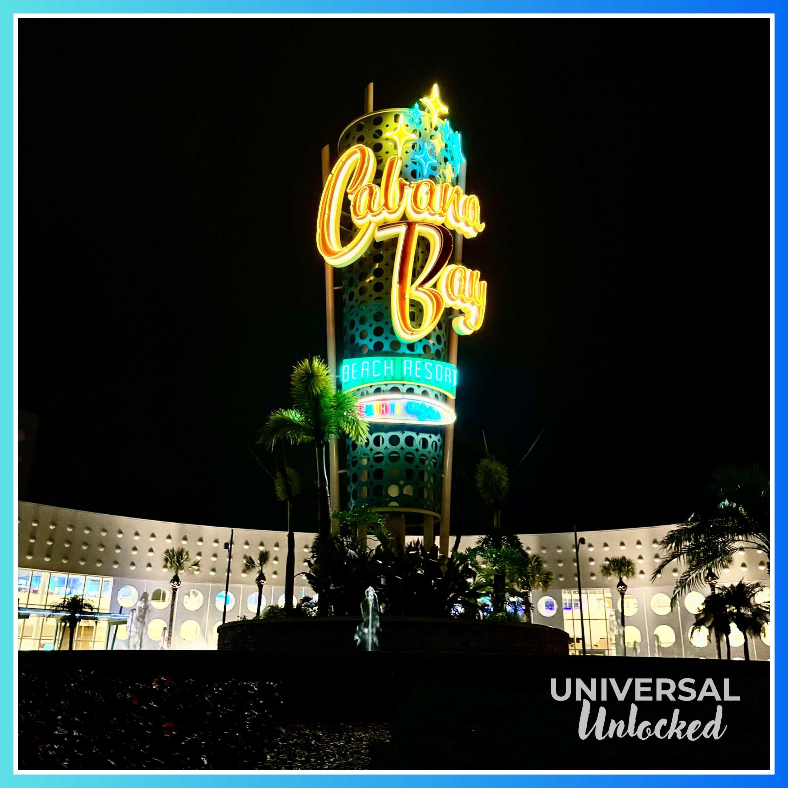 Cabana Bay Beach Resort at night
