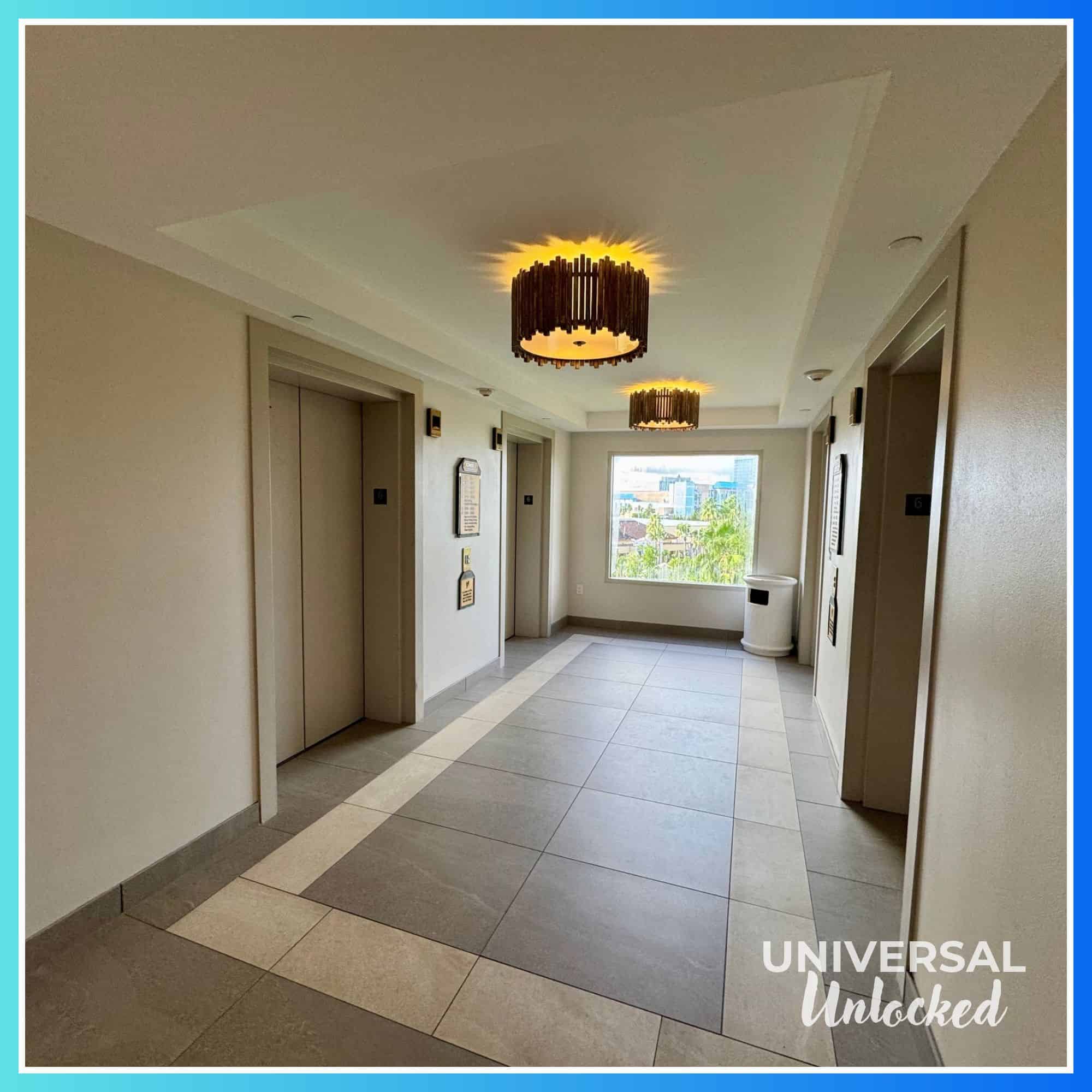 Elevator bank at Royal Pacific Resort