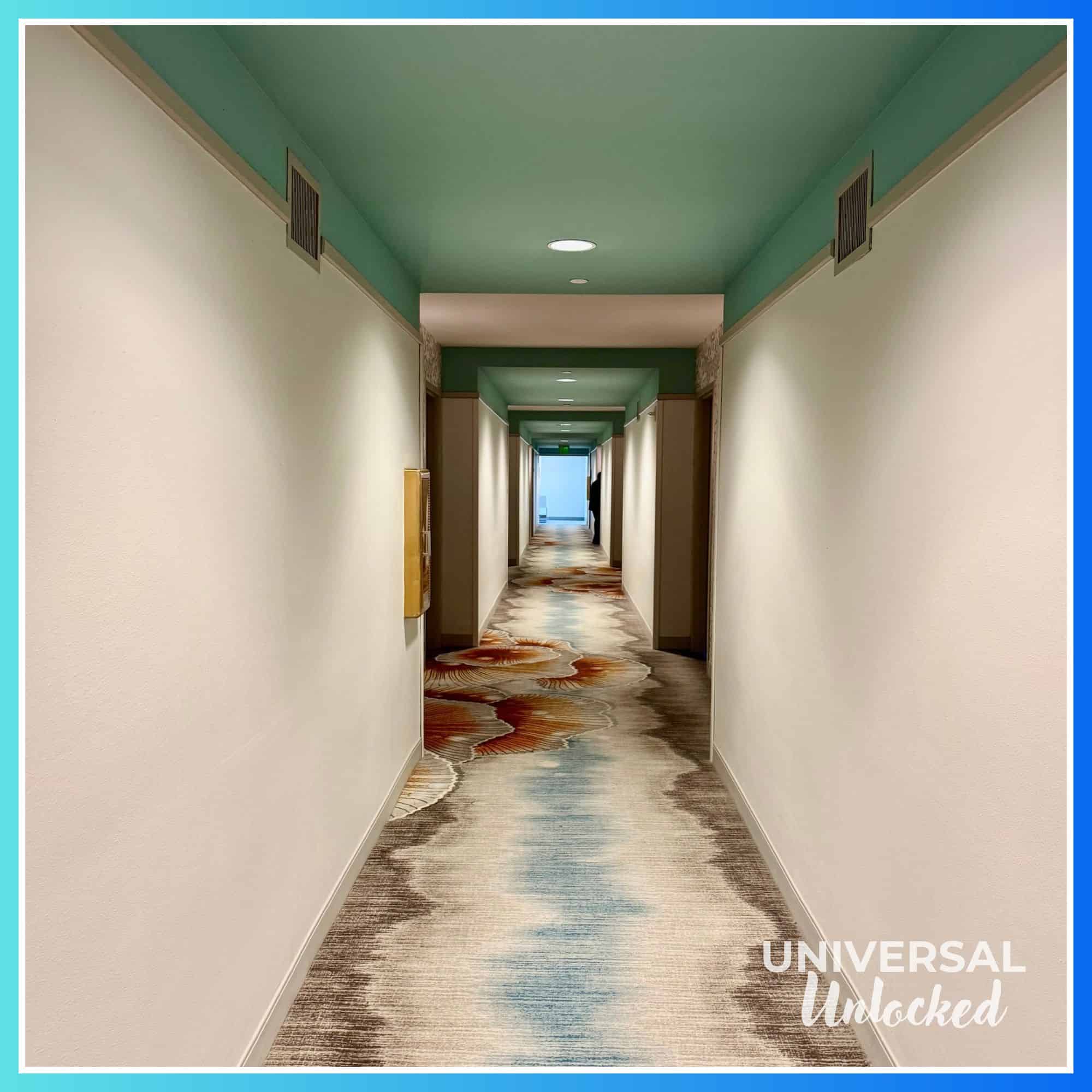 Guest hallway at Royal Pacific Resort