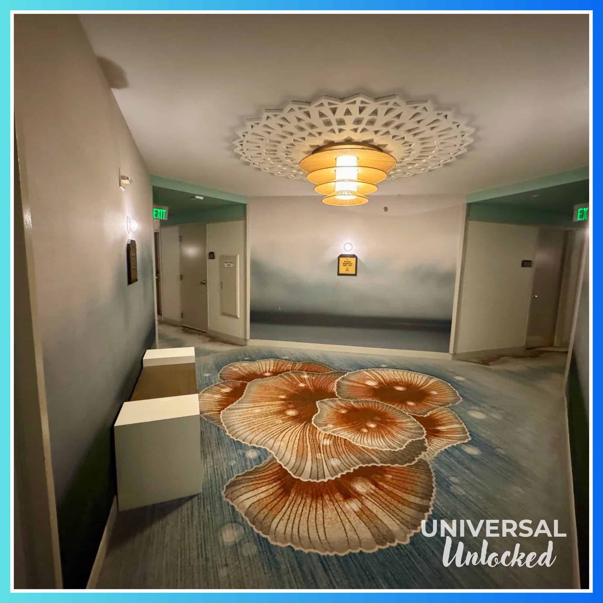 Guest hallway decor at Royal Pacific Resort