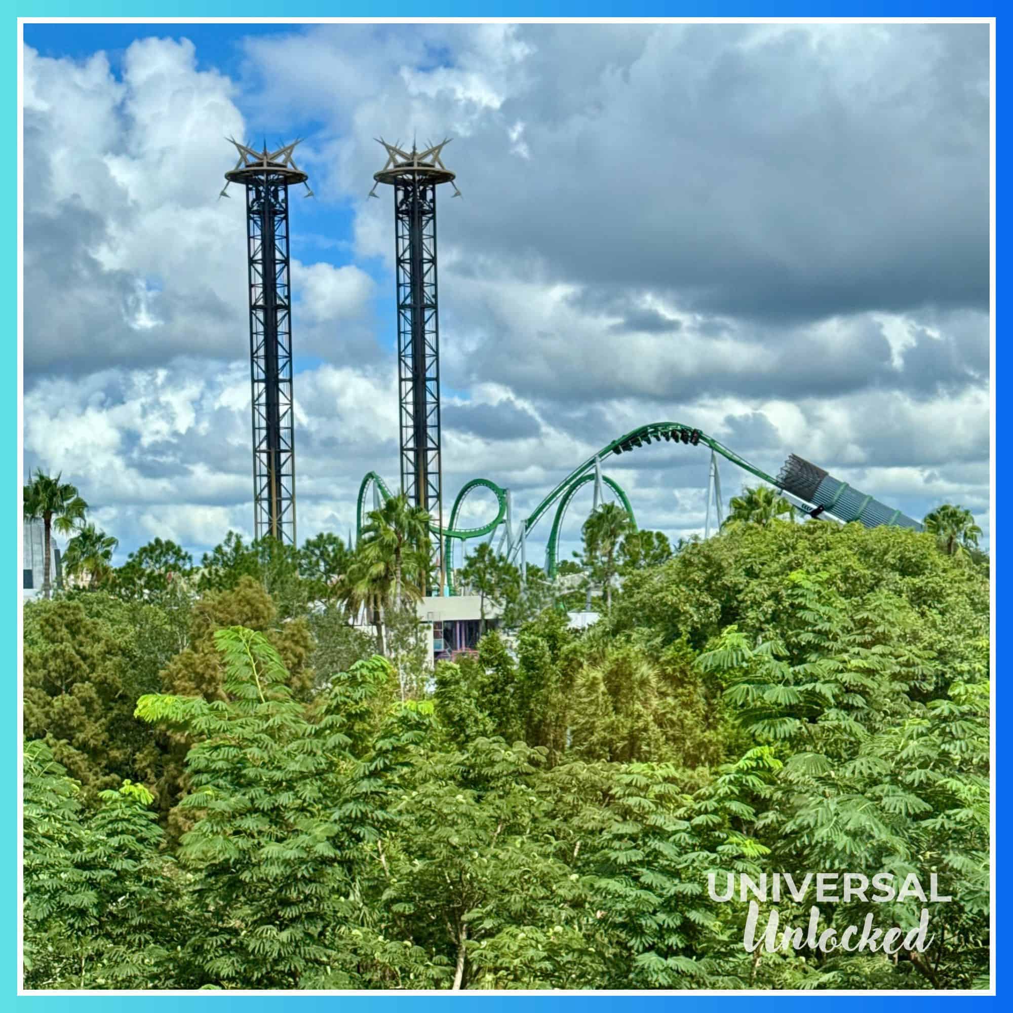 View of Islands of Adventure theme park from a Royal Pacific guest room
