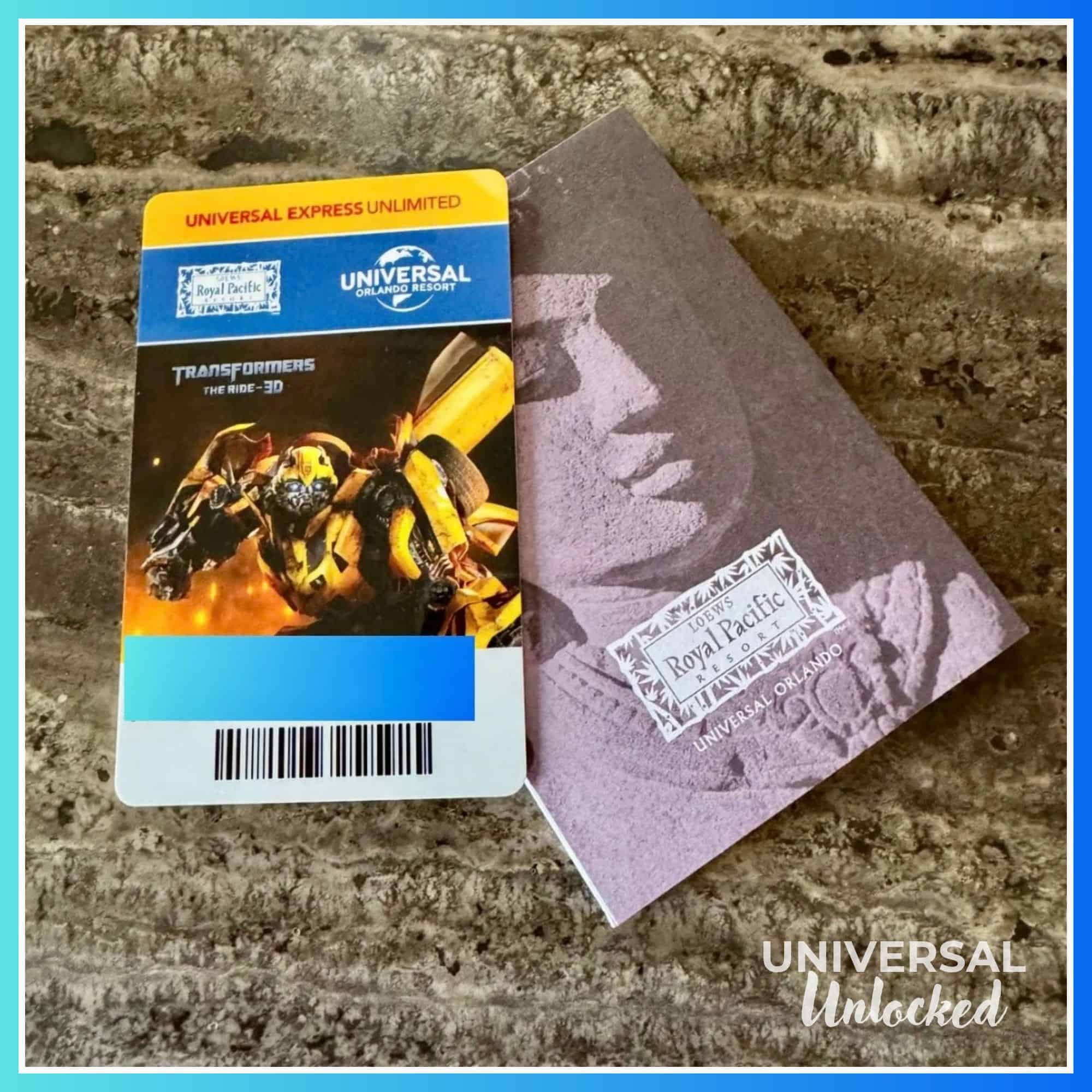 Royal Pacific Resort room key + Universal Express Pass Unlimited