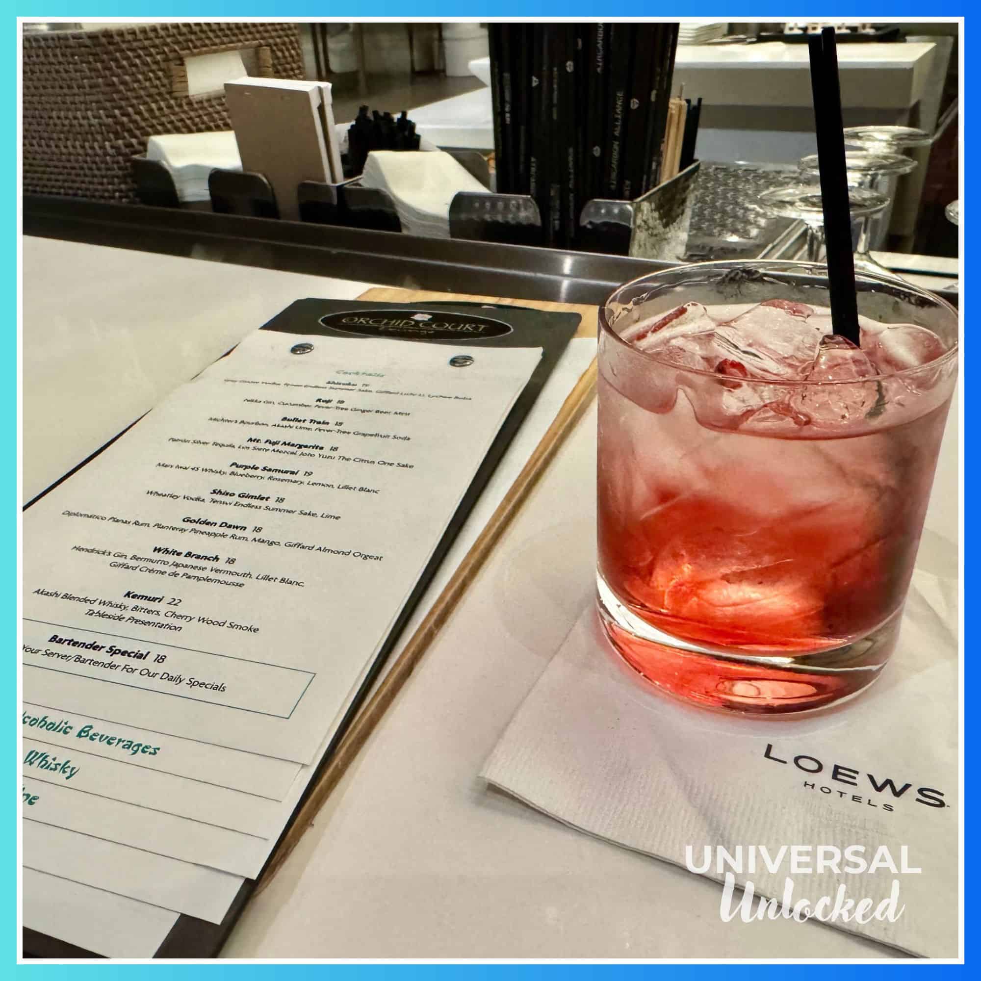 Cocktail at the Orchid Court Lounge
