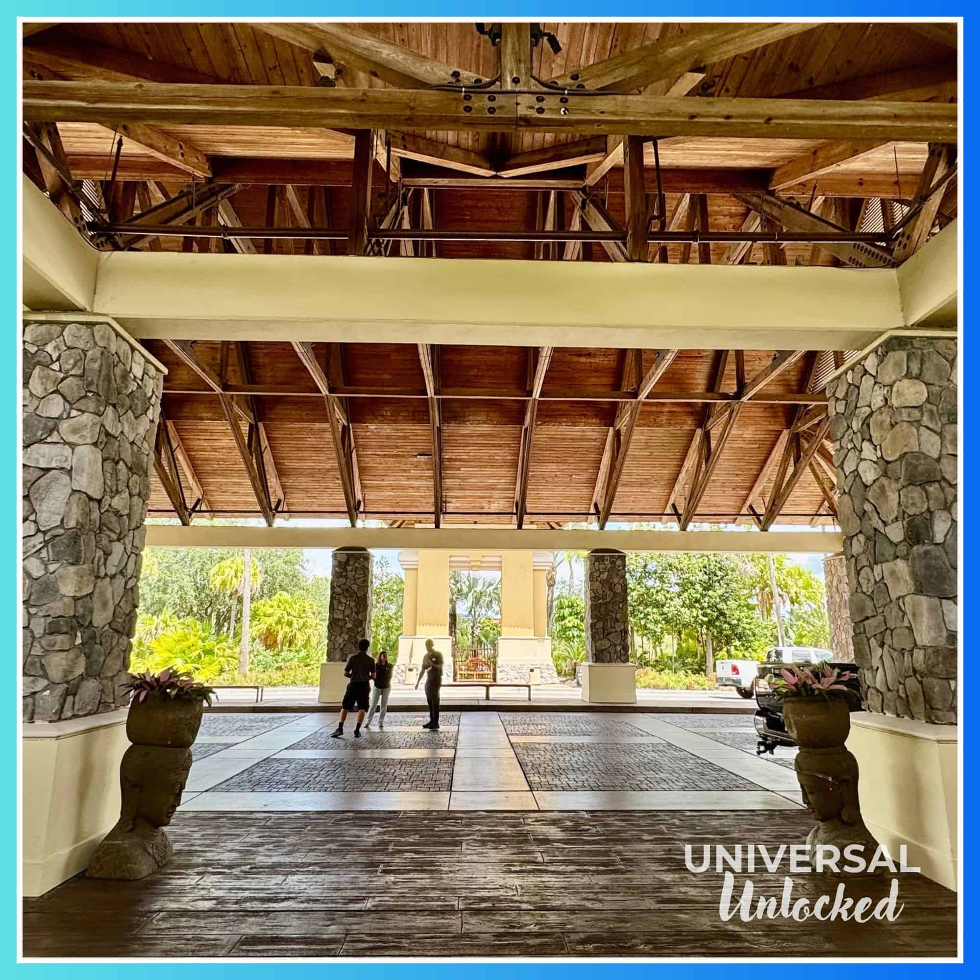 The porte-cochère at Royal Pacific Resort