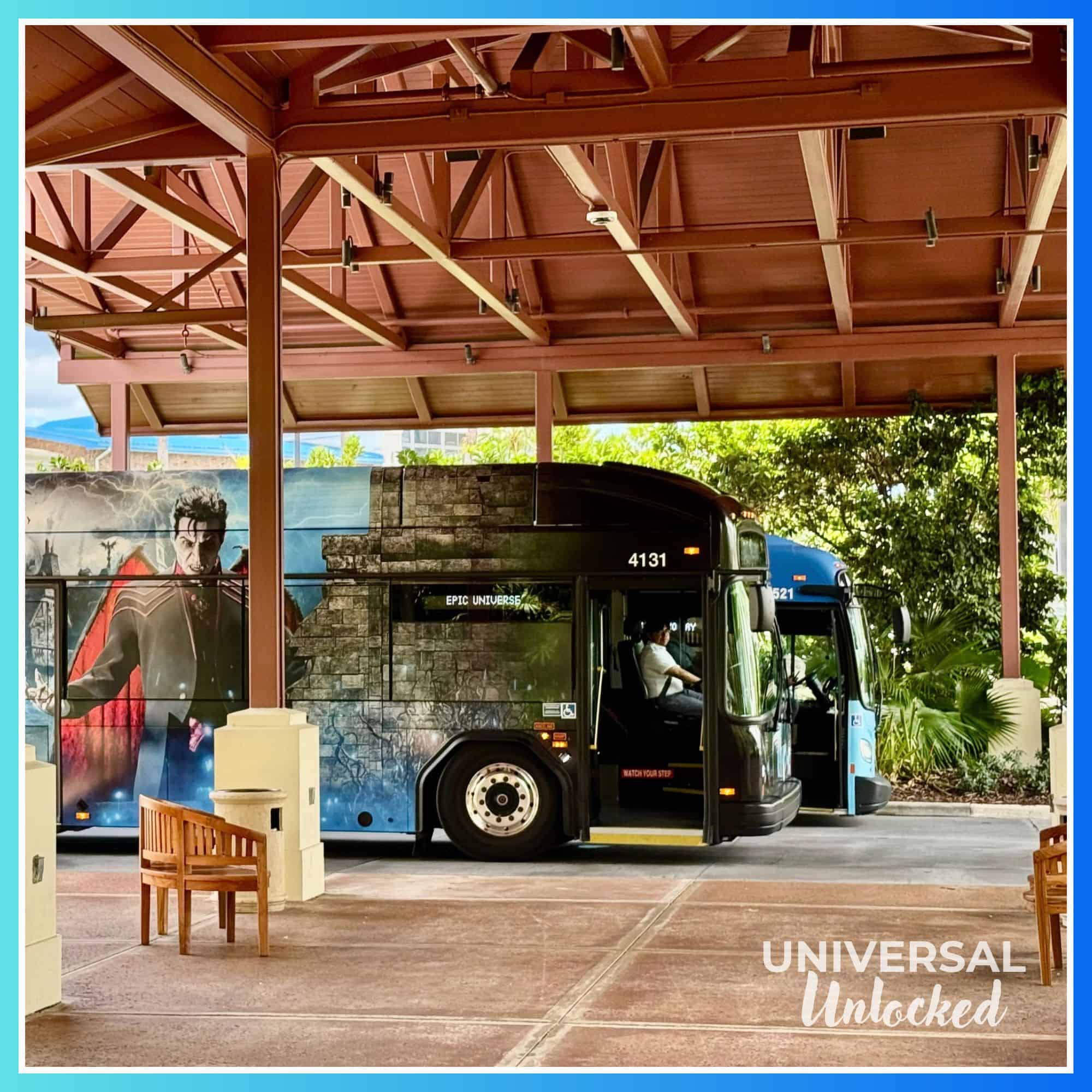 Shuttle bus stop at Royal Pacific Resort