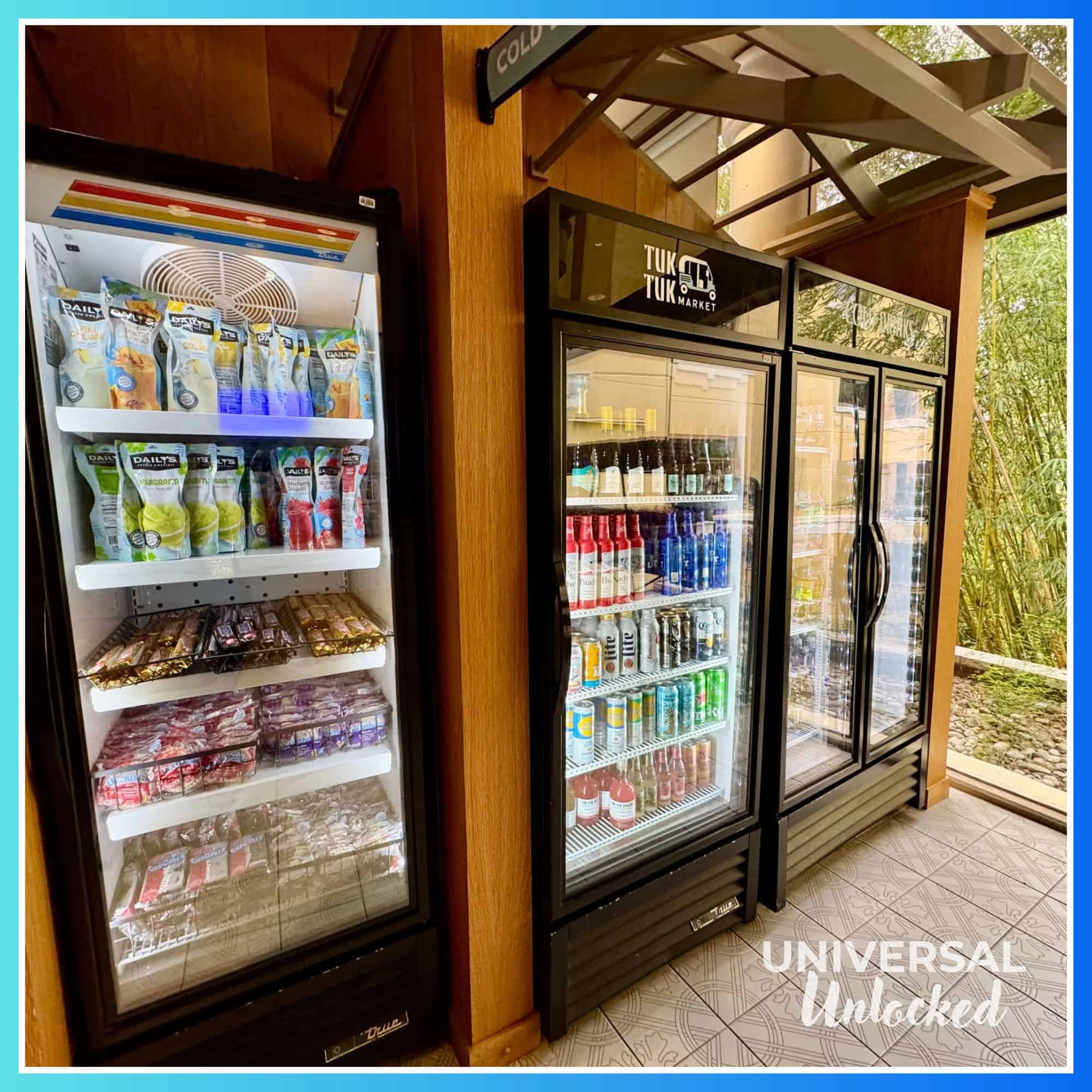 Frozen food and cold drinks at Tuk Tuk Market